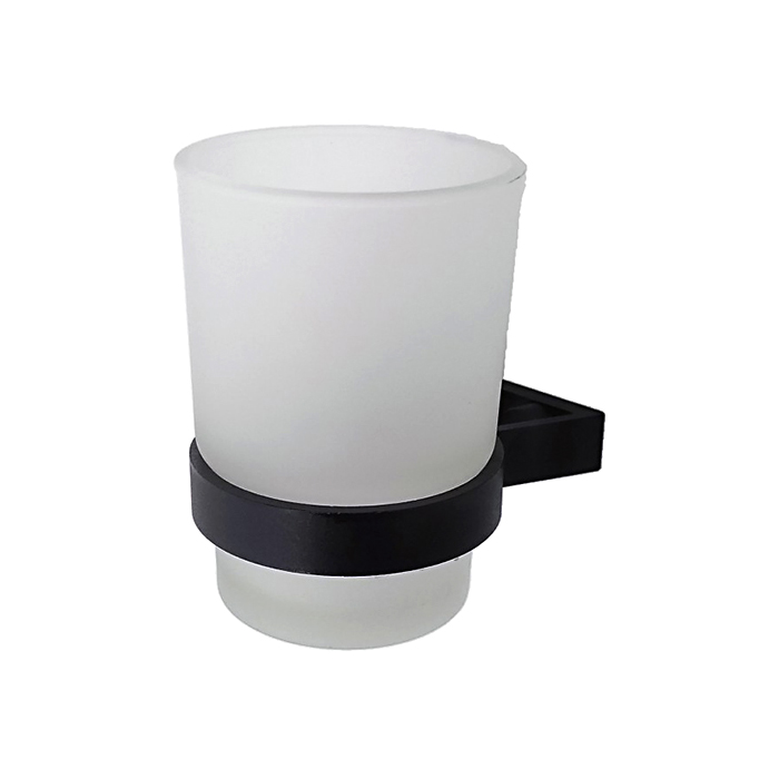 L5506 Стакан одинарный настенный стекло черный LEDEME 