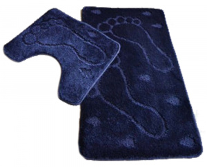 Набор ковриков для ванной и туалета 55*90, ZALEL, D.Blue