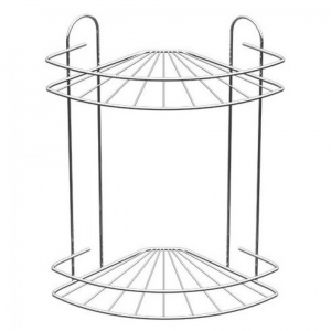 Полка 2-х ярусная угловая радиальная мелкая, хром (вку-1.2.3)