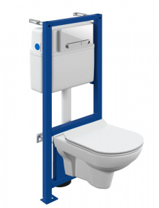 Инсталяция 5в1 (CITY CO DPL EO + инст. LINK PRO + кн. ESTETICA пластик белый с рамком хром) CERSANIT