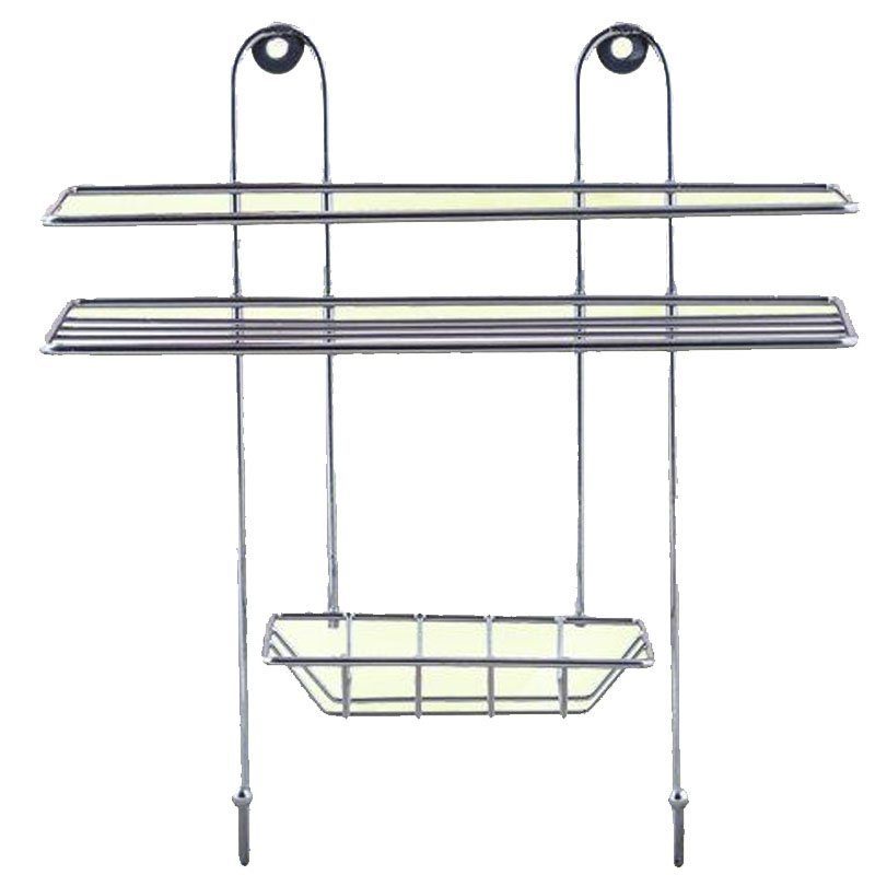 Полка 1-а ярусная прям. с мыльницей и вешалкой хром зеркало ППМ-1