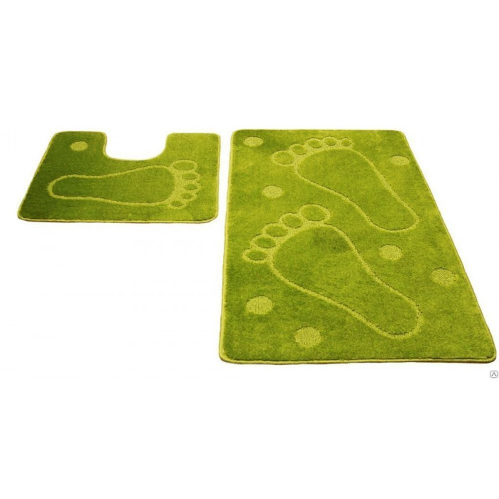 Набор ковриков для ванной и туалета 60*100, ZALEL (Mono), L.Green