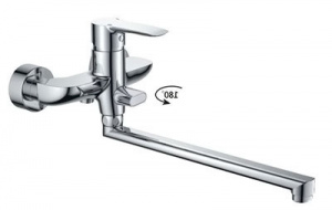 044710 Merida Смеситель для ванны плоск прям излив 30 cм дивертор d35 GOTA ROCIO