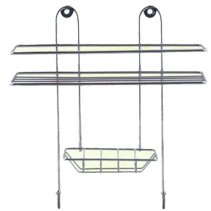 Полка 1-а ярусная прям. с мыльницей и вешалкой хром зеркало ППМ-1