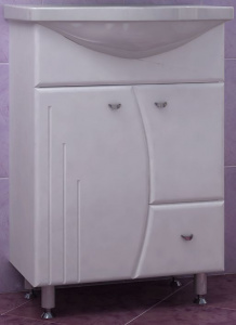 Тумба 58 Восход правая (под раковину "Интакт", "Лотос 55 Украина") белый шелк, 0708.4R w