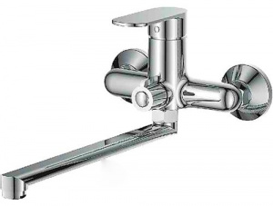 L2210 Смеситель для ванны плоск. прям. излив 30 см, дивертор в корпусе LEDEME