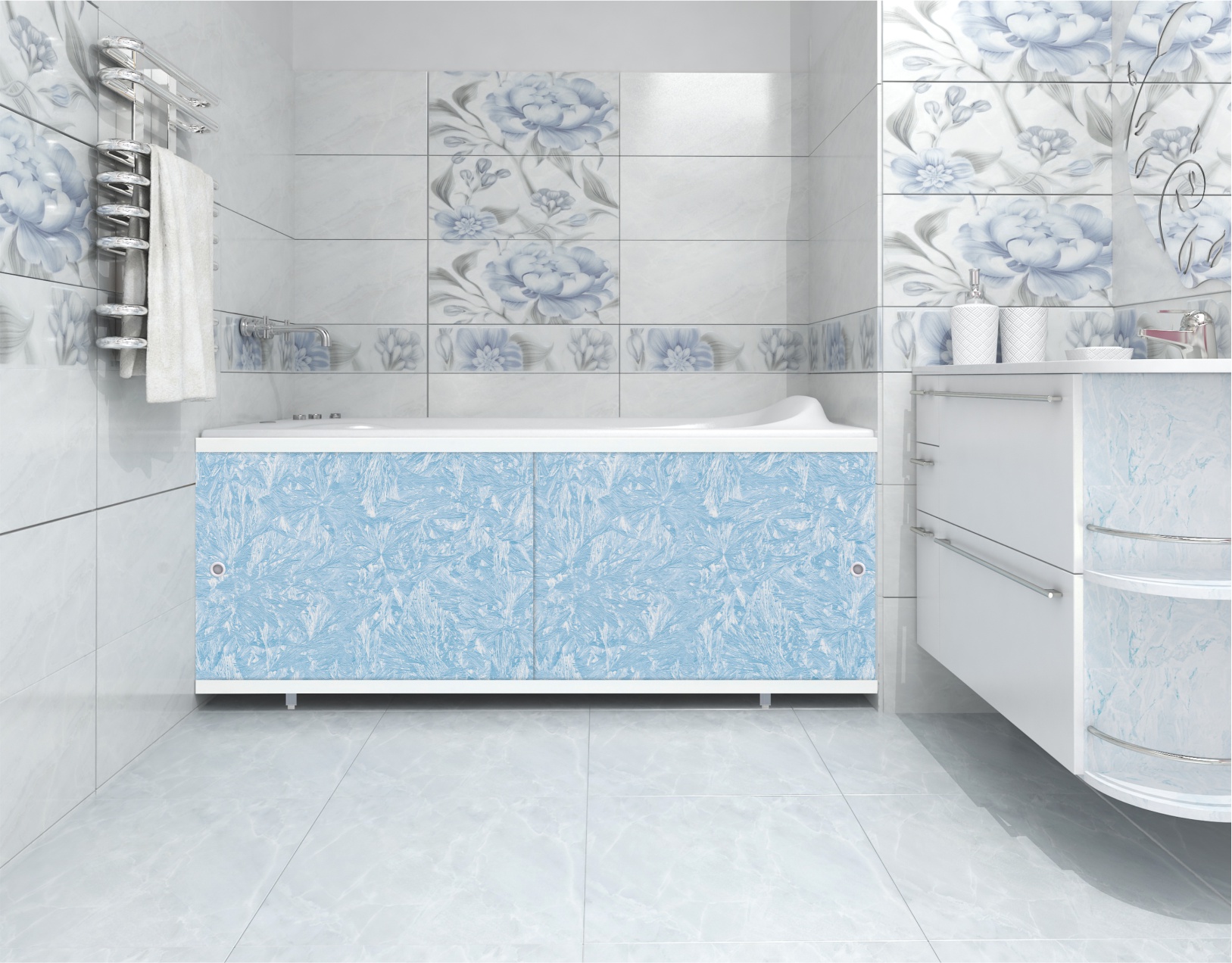 Экран п/в "Кварт" 1,48 голубой иней