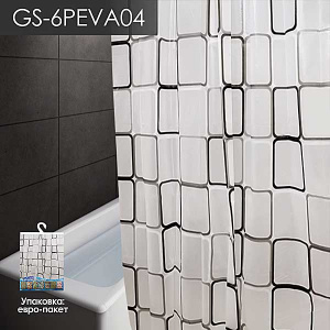 GS-6PEVА04  Штора д/в 180х180 с кольцами с рисунком (сетка)  