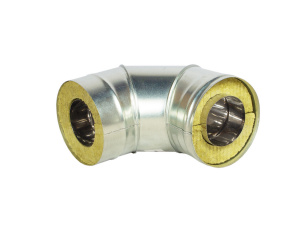 Колено-сендвич нерж./оц. ф 180/100, 0,5 мм  90 гр. ДЫМОХОДОВ