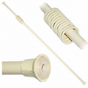 Карниз для шторы с кольцами в ванную комнату (120-210 см) крем Prima Vanna, ZALEL