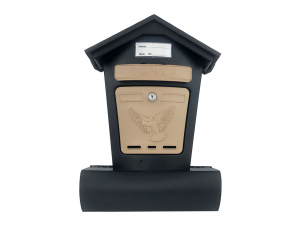 Ящик почтовый "Элит" черный с бежевым (10)