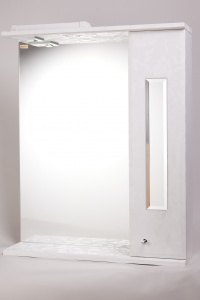 Зеркало 60 Кристалл (правый) белый шелк СВ, 0425c.4R w