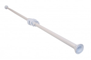 Карниз для шторы с кольцами в ванную комнату (120-210 см) белый ZALEL