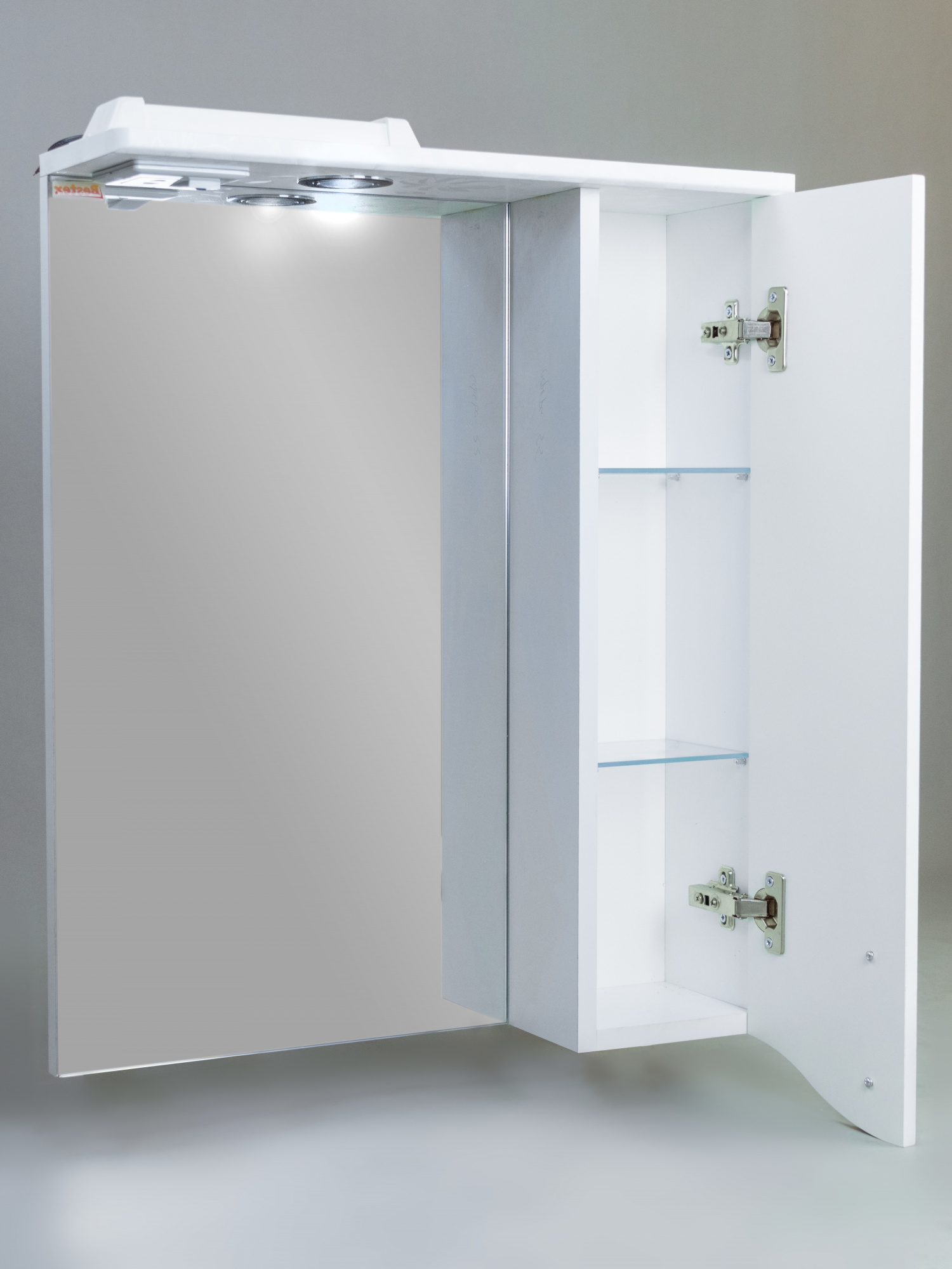 Зеркало 60 Сфера (правый) белый шелк СВ, 0925c.4R w