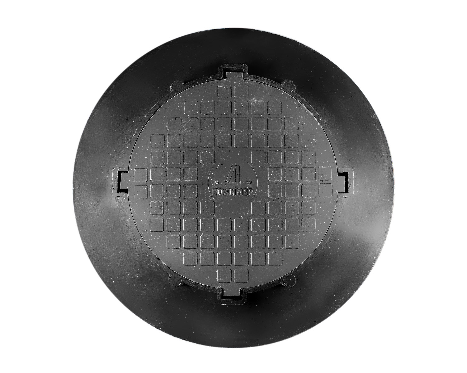 Конусный переходник с крышкой черный (высота 130 мм, вн. ф630 мм, нар. ф1050 мм)(25)