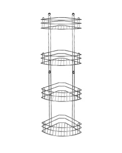 Полка 4-х ярусная угловая страйт глубокая, хром (вку-2.4.3)