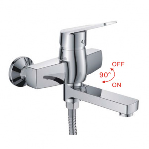 L3140 Смеситель для ванны короткий поворотный излив дивертор в корпусе латунь (9) LEDEME
