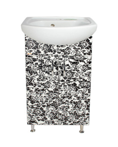Стиль 45-1+ Дора-45 Тумба с умывальником  флоренция черно-белая
