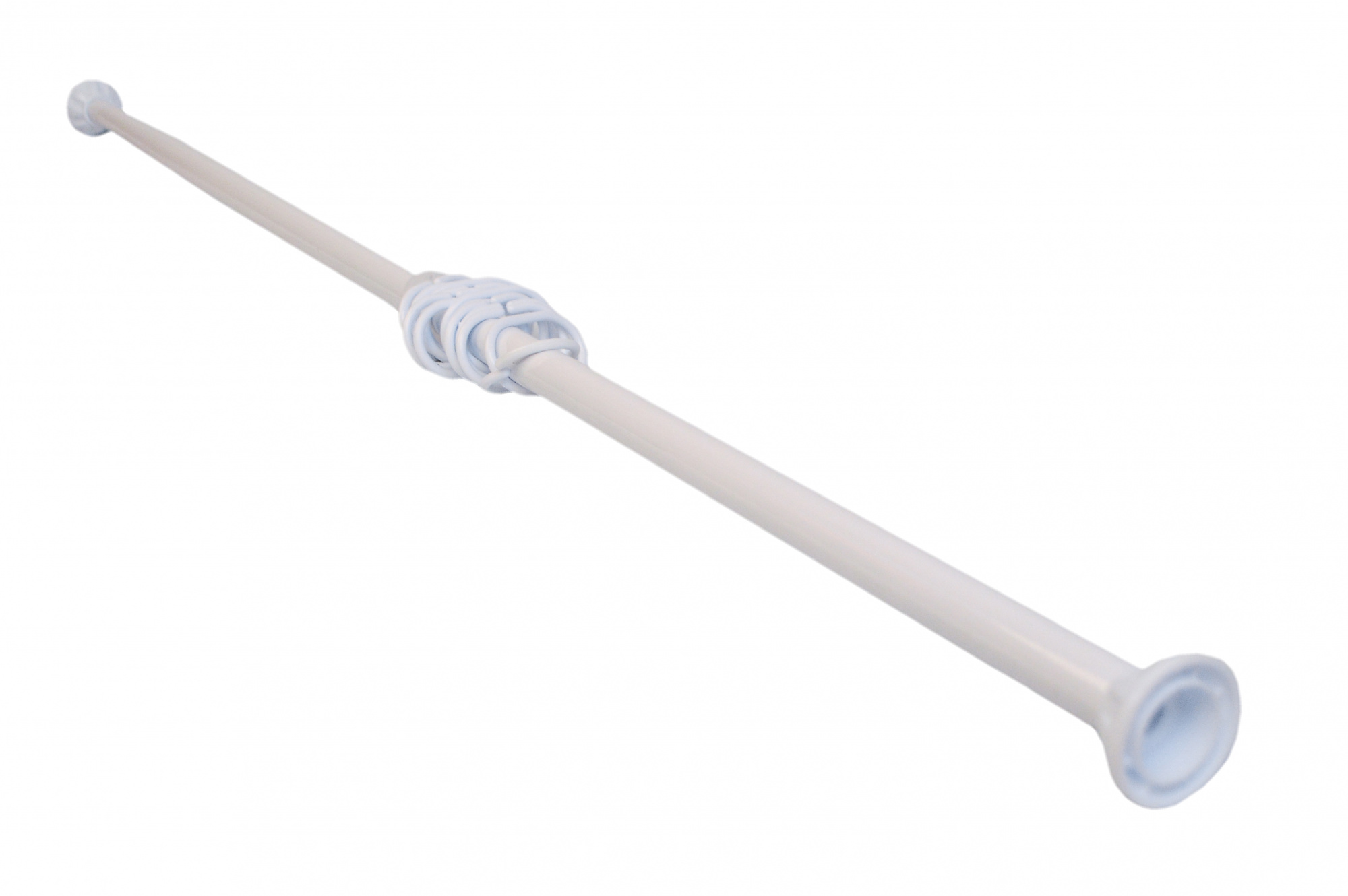 Карниз для шторы с кольцами в ванную комнату (120-210 см) белый ZALEL