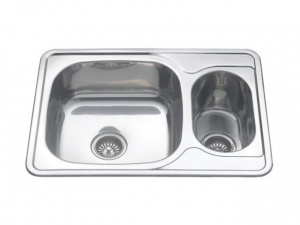 мойка врез. HLD 5070 0,6/160L S двухчашев. (20) 095LS MELANА