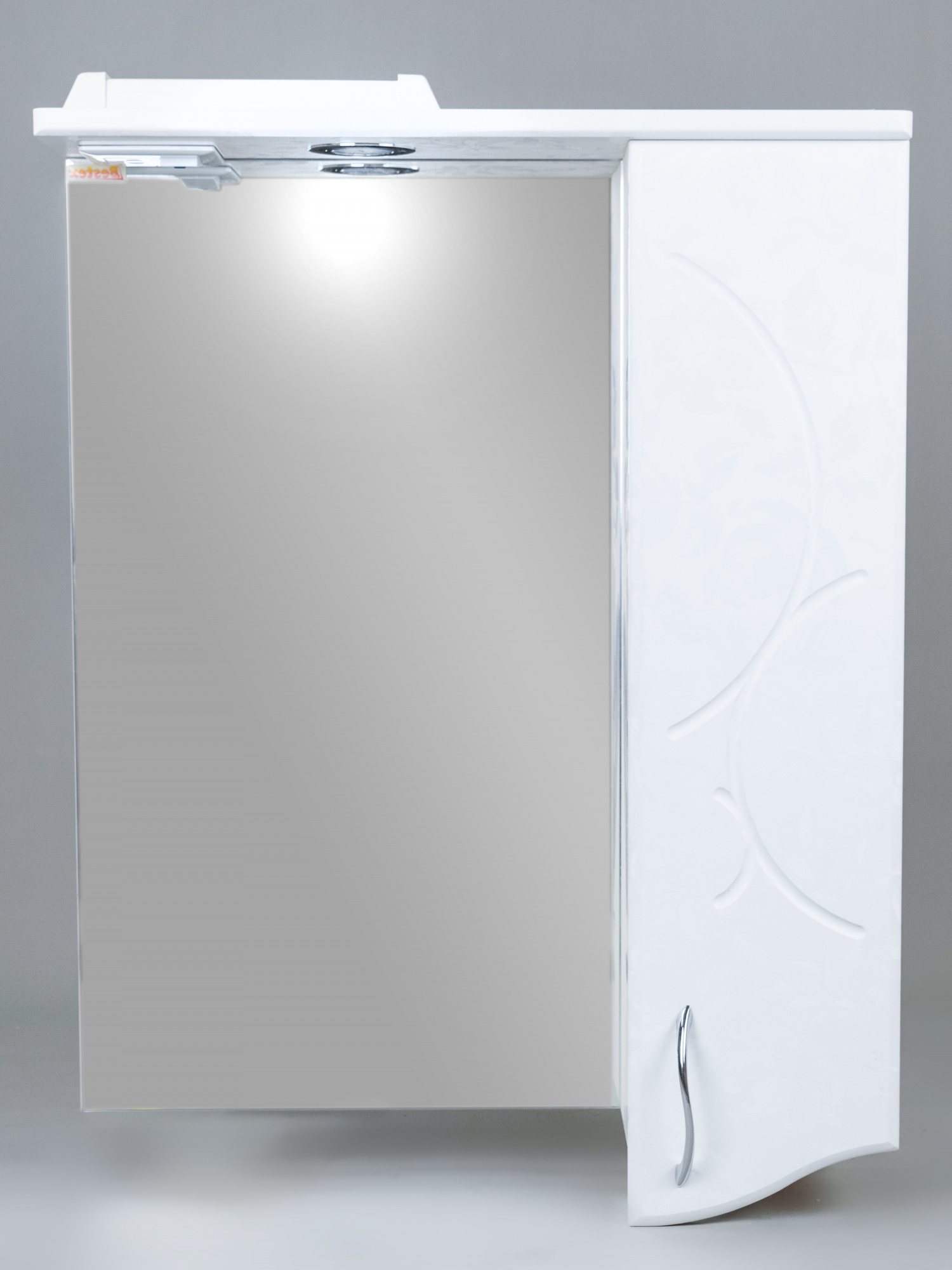 Зеркало 60 Сфера (правый) белый шелк СВ, 0925c.4R w