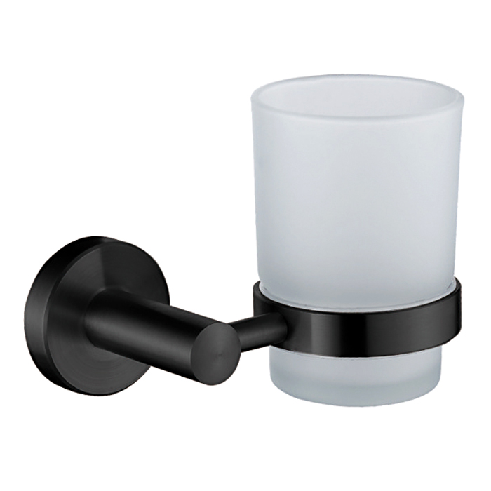 L71706B Стакан одинарный настенный стекло черный LEDEME 