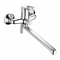 L2213 Смеситель для ванны плоск. прям. излив 30 см, дивертор в корпусе LEDEME