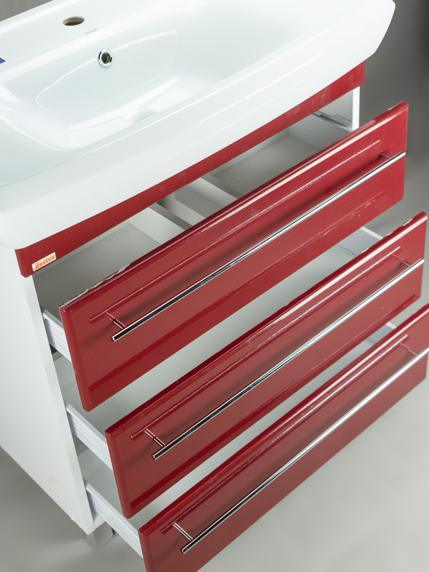 Тумба 80 Премьер (под раковину "Рома-80") бордо глянец 1614.10 w