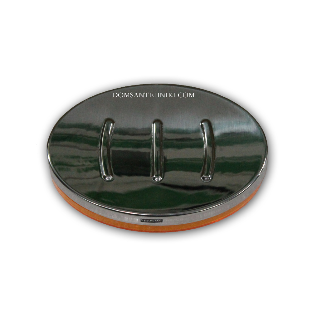 L422-2 Мыльница настольная овал. пластик хром/оранж. LEDEME